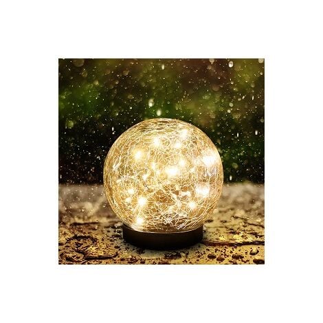 Lampe Solaire Exterieur, Lampe Solaire Jardin 2 Pièces, IP65 Étanche Boule Solaire Exterieur Jardin, Lampe Solaire Exterieur Jardin pour Paysage, Passerelle, Pelouse, Étapes, Terrasses