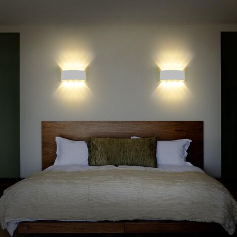Applique Murale Moderne IP65 Imperméable à l'eau 8W LED Appliques Murales aluminium Lampe Murale Interieur pour le salon chambre Hall Escalier Pathway (Lumière blanche chaude, coquille blanche) [Class