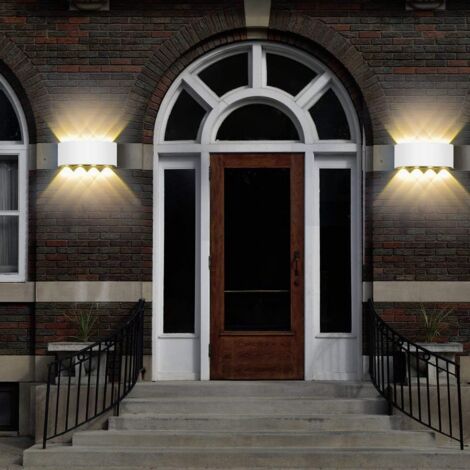 Applique Murale Moderne IP65 Imperméable à l'eau 8W LED Appliques Murales aluminium Lampe Murale Interieur pour le salon chambre Hall Escalier Pathway (Lumière blanche chaude, coquille blanche) [Class
