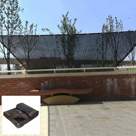 KOOEIN Voile D'ombrage,Filet D'ombrage Pour Serre,Tissu D'ombrage Noir,Rideau De Protection Solaire Extérieur,auvent D'ombrage Avec Œillet,Filet En Tissu,Isolation Thermique,5.5x5m/18x16.4ft