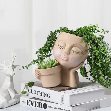 POT DE FLEURS Avec Visage Pivotant Joli Pot De Fleurs En Résine à