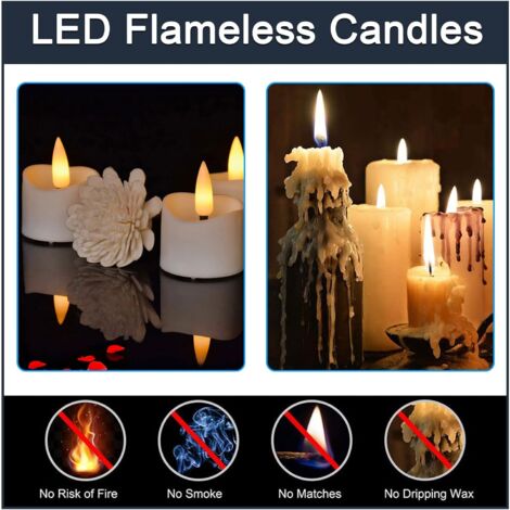 Autre décoration pour Noël,12 bougies chauffe-plat LED vacillantes avec minuterie , mini bougies chauffe-plat sans flamme fonctionnant à piles blanc chaud vacillant