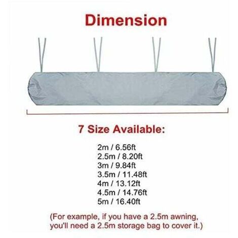 Housse De Protection Imperméable Pour Store De Terrasse – En Tissu Oxford, Avec Cordon De Serrage, Pour Store Rétractable