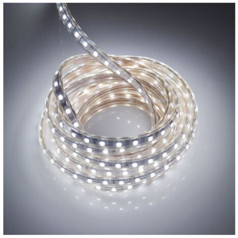 Ruban LED 10 Metres avec Interrupteur IP65 étanche Bande LED, 220V Bandeau LED, Blanc Froid