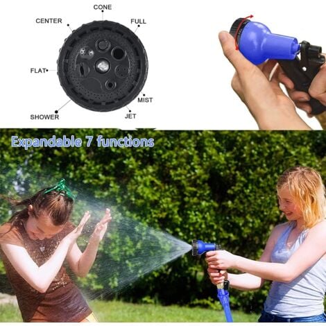 Tuyau D’arrosage Extensible 60M/200FT Tuyau d'arrosage Flexible Tuyau Rétractable Raccords avec 7 Fonction Pistolet pour Irrigation et Nettoyage du Jardin (60m)