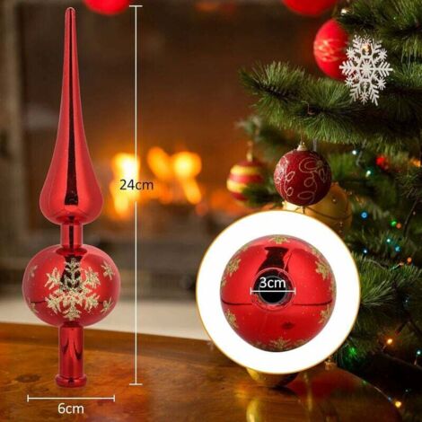 Pointe De Sapin De Noël étoile Plastique 23 Cm Rouge - Luxembourg