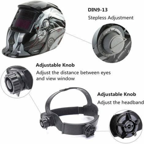 Casque de soudage automatique casque de soudage avec 2 lentilles et 2 capteurs de filtre dimmable din9 13 pour soudage à l'arc MIG TIG MAG