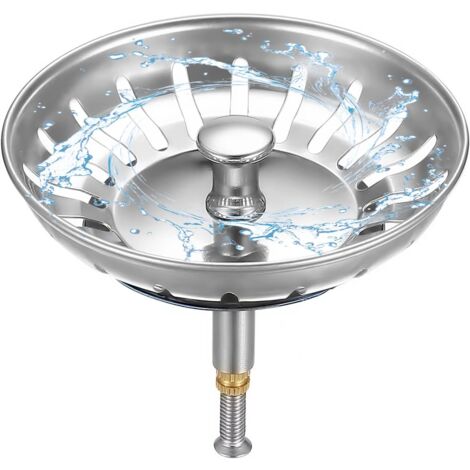 HUAERSICO Filtre Évier Cuisine 82mm - Bonde Évier Avec Hauteur Réglable Et Joints De Rechange