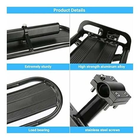 Vélo Porte Bagage, Universel Réglable Porte-Bagage Transporteur Bicyclette Accessoires Serrage Rapide Support Vélo Racks