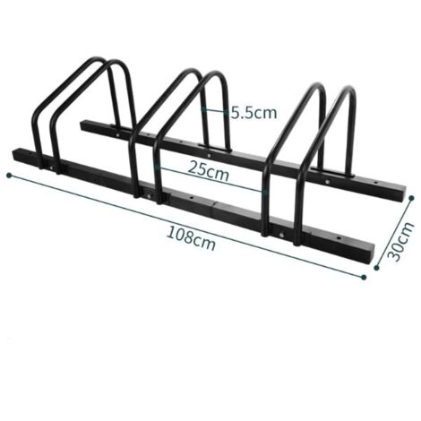 Support Mural Pour 3 Vélos - Porte-vélos Métal - Espacement 30 Cm - Argent - Neuf