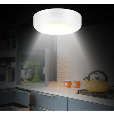 Lot De 5 Spots LED Tactiles à Coller - Éclairage Intérieur Placard Armoire Cuisine, Blanc Chaud