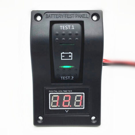 Panneau Test Batterie 12V Avec Voltmètre LED - Interrupteur Bascule ON-OFF-ON Pour Voiture Et Bateau