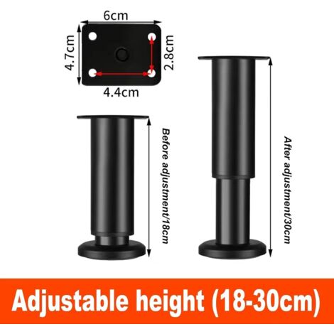 Quatre Morceaux De Pieds De Meuble, 8 Cm Pieds De Cuisine Réglables, Hauteur Réglable De 0 à 40