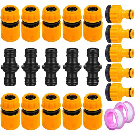 Raccord De Tuyau D'arrosage, Connecteur D'extrémité De Tuyau Darrosage Connecteur Dextremite De Tuyau Connecteur Male Double Connecteur Dextension De Tuyau Rapide 2 X Rubans Detancheite Filetes 86864565