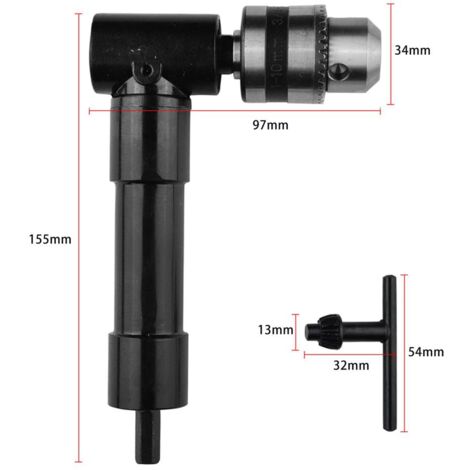 Adaptateur Perceuse Angle Droit Tournevis Coudé 1/4" - Pour Espaces Étroits Et Coins Difficiles