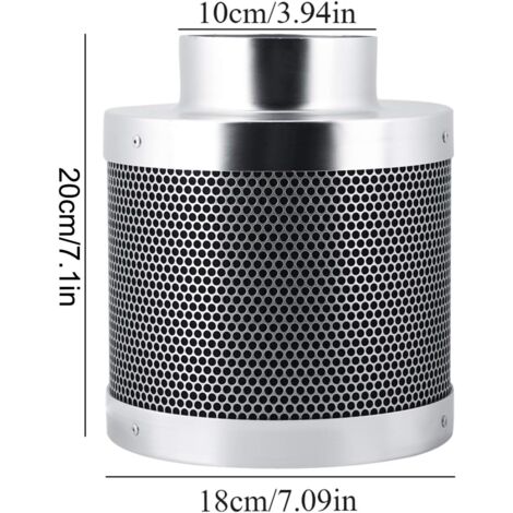 SPIDER FARMER 10,2cm Filtre à Charbon pour Tentes de Culture, Filtre à Air en Carbone avec Premium Australia Virgin Charcoal pour Tentes de Culture, Filtration de L'air, Hydroculture
