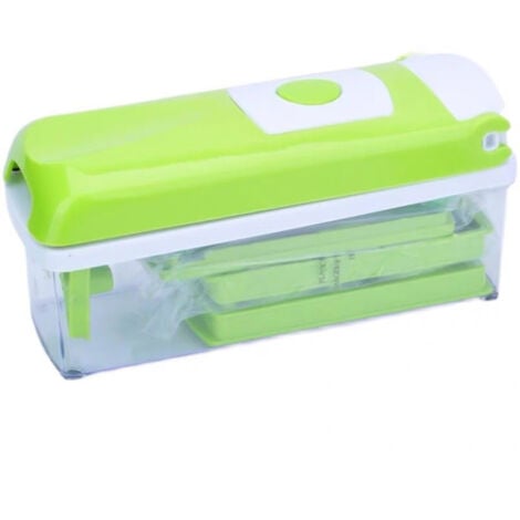 Accessoires cuisine et cuisson，(12 pcs.) en vert - coupe-légumes pour cubes, bâtonnets, tranches, lanières et quartiers - coupe-salade mandoline trancheuse à concombre