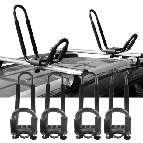 Porte-Kayak VEVOR Pour Toit De Voiture - 1 Paire Supports Pliables J - Charge 68kg