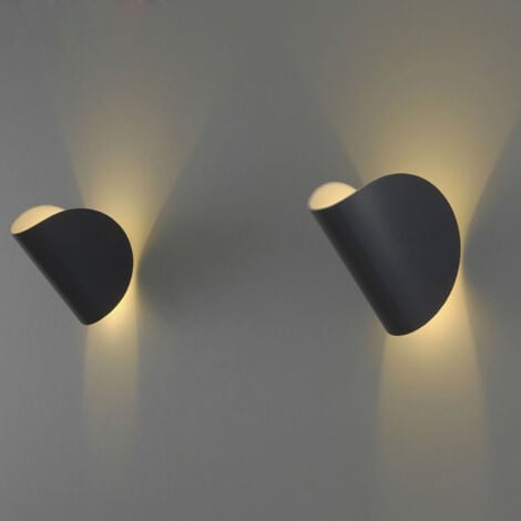 Applique murale moderne à LED, applique murale pivotante, lampe de vanité de salle de bain, intérieur chambre salon couloir escalier terrasse jardin applique - noir - lumière chaude（1pcs）