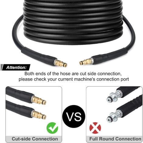 Tuyau pour Nettoyeur Haute Pression Karcher K2 K3 K4 K5 K6 K7 - 10m - Flexible Quick Connect avec Embouts en Laiton