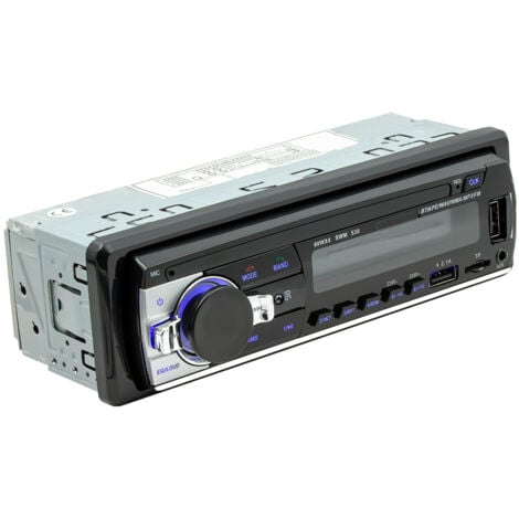 Autoradio Bluetooth, 1 DIN Radio Voiture Récepteur avec Lecteur MP3 WMA FM Télécommande, Deux USB Port,Main Libre Stéréo 4 x 60W Soutien iOS, Android (Non RDS/CD)