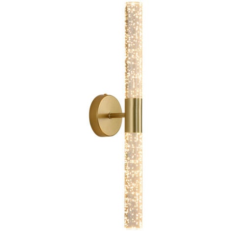 Applique Murale Salle de Bain,Lamp Murale Moderne en Cristal,Applique Murale Interieur LED Métal ,Lampe Murale de pour Salon, Chambre, Couloir et Escalier.Lumière chaude dorée (220V)