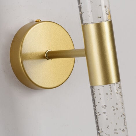 Applique Murale Salle de Bain,Lamp Murale Moderne en Cristal,Applique Murale Interieur LED Métal ,Lampe Murale de pour Salon, Chambre, Couloir et Escalier.Lumière chaude dorée (220V)
