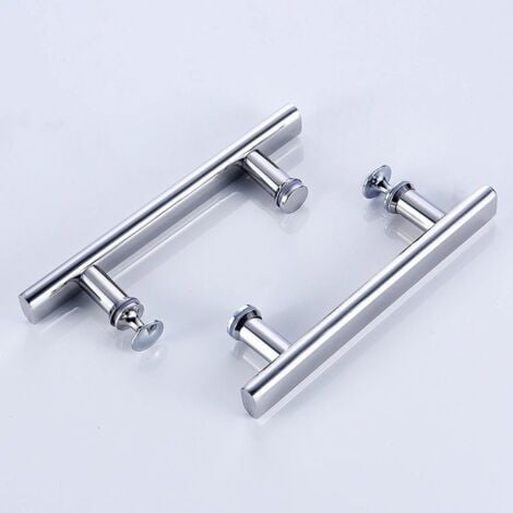 Poignée de meuble-Lot de 2 Poignée de porte de douche chromé de 145 mm (14,5 cm), trou à trou