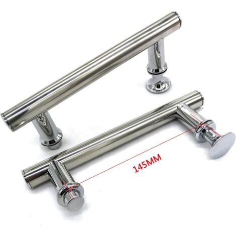 Poignée de meuble-Lot de 2 Poignée de porte de douche chromé de 145 mm (14,5 cm), trou à trou