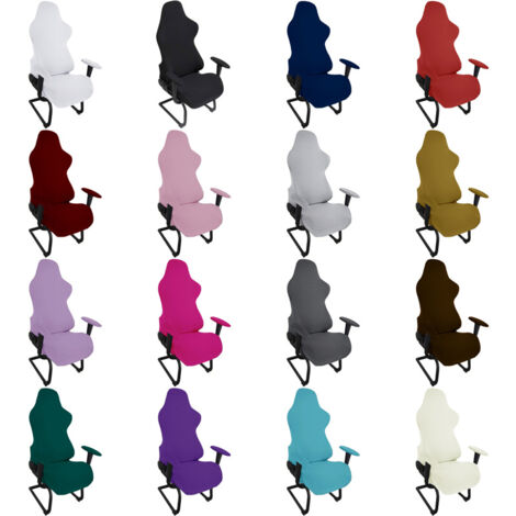 Housse Extensible En élasthanne Pour Chaise De Bureau/gaming - Protège Dossier, Siège Et Accoudoirs - Plusieurs Couleurs