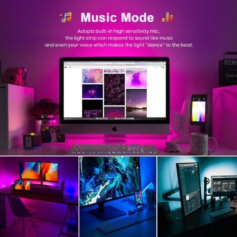 Ruban LED 10m etanche, Bande LED RGB5050 12V, Multicolore IP65 avec Fonction Mucial chronométrage,Télécommande à Infrarouge, Led Ruban pour Intérieure/Extérieur Chambre,Maison, Fête,Nol etc