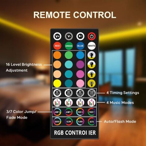 Ruban LED 10m etanche, Bande LED RGB5050 12V, Multicolore IP65 avec Fonction Mucial chronométrage,Télécommande à Infrarouge, Led Ruban pour Intérieure/Extérieur Chambre,Maison, Fête,Nol etc