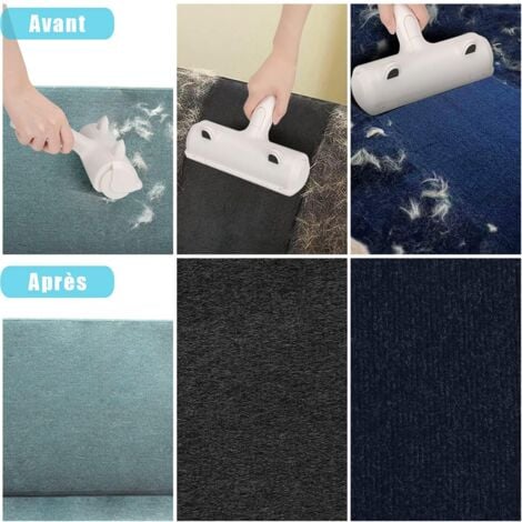 Brosse Anti Poils Animaux Chat Chien-Enlève Poils-Brosse de Nettoyage, Épilateur (vêtements/Lit/Canapé/Voiture/Tapis/Plancher)-Réutilisable Rouleau à Ramasse de Poils（BLUE）