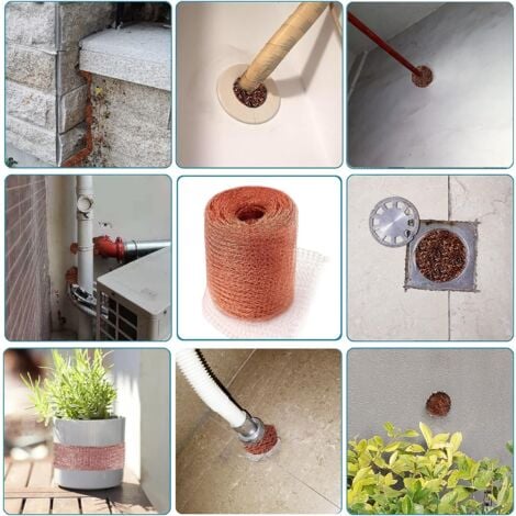 Promotion Grillage Anti Rongeur de Haute Qualité, 100% Cuivre Anti Limace Escargot Souris Rat Oiseaux Nematodes , Filet de Cuivre Tricot pour l'intérieur, Le Jardin(6 Mètres)