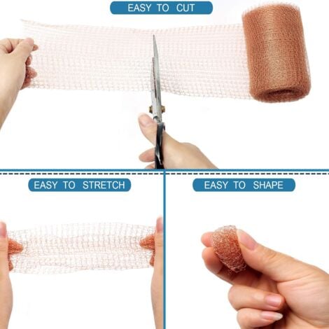 Promotion Grillage Anti Rongeur de Haute Qualité, 100% Cuivre Anti Limace Escargot Souris Rat Oiseaux Nematodes , Filet de Cuivre Tricot pour l'intérieur, Le Jardin(6 Mètres)