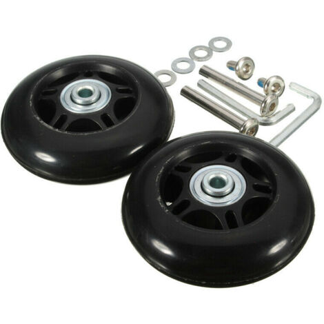 Kit De 2 Roues De Remplacement Pour Valise - Diamètre 64mm, Largeur 24mm - Marque Uxcell