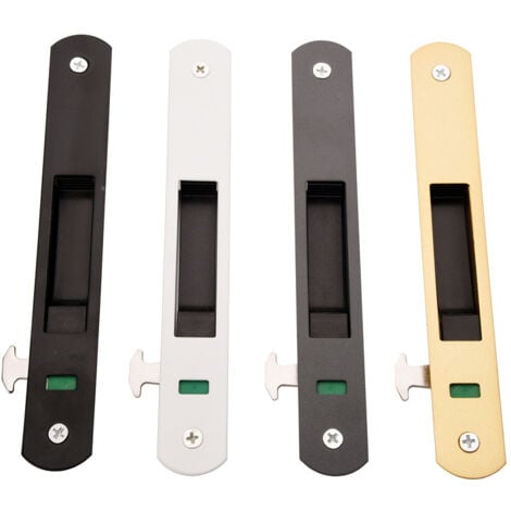 Serrure de porte coulissante - Garnitures de quincaillerie de verrouillage simple de fenêtre de porte coulissante en acier inoxydable de ménage（Blanc）