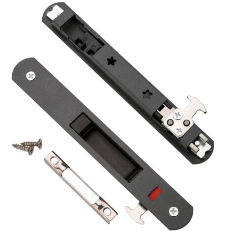 Serrure de porte coulissante - Garnitures de quincaillerie de verrouillage simple de fenêtre de porte coulissante en acier inoxydable de ménage（Blanc）