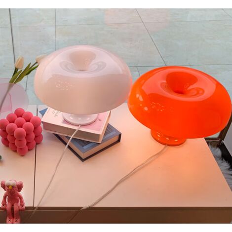 Champignon Lampe De Table-Moderne Simple Nordique-Chambre Chevet Atmosphère Lecture Lampe De Bureau-Orange-Type De Prise