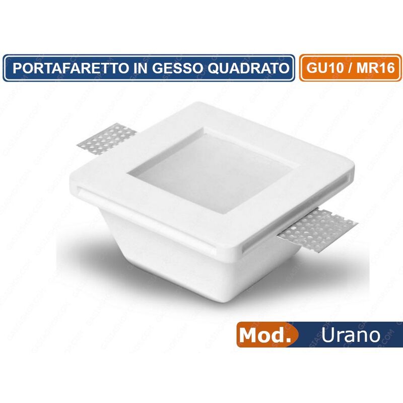 Portafaretto Quadrato Alto In Gesso A Scomparsa Da Incasso A Scomparsa Per Lampade Led 8056477472699 - Foto 10