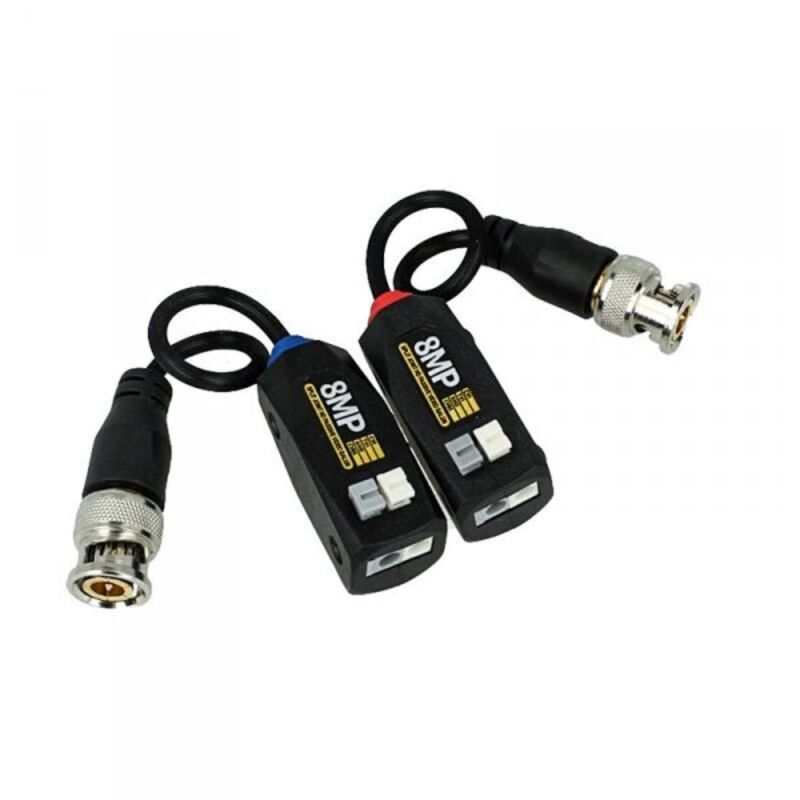 4 COPPIE TRASMETTITORI BNC VIDEO BALUN 8 MP AHD TVI CVI CVBS VIDEOSORVEGLIANZA - Foto 4