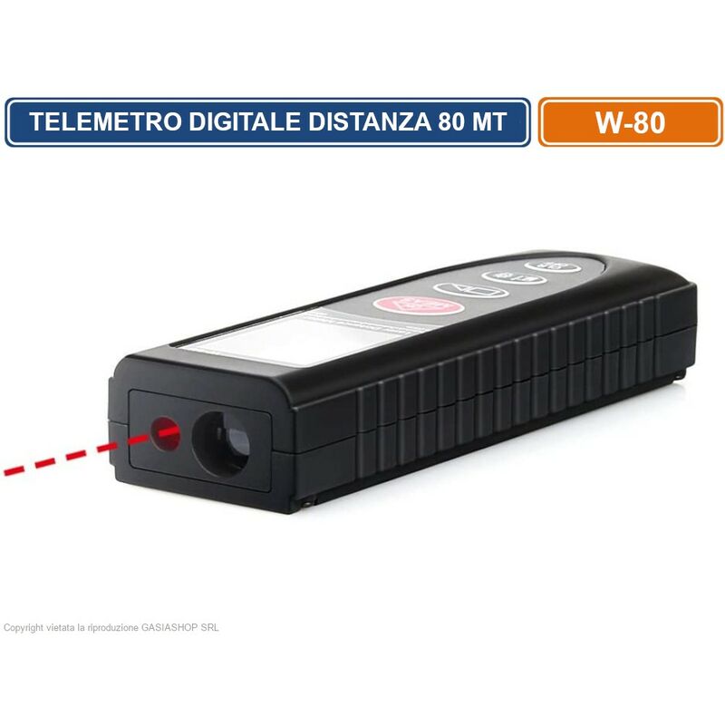 Misuratore Laser Reel PLUS GD80 – 80 M Portatile, Calcolo Area/volume, Pitagora, LCD Con Memoria
