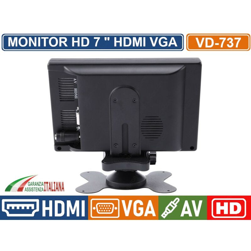 Monitor LCD 7 Pollici TFT Con Telecomando - 800x480 Pixel, Alimentazione 12V, Per Auto, Casa, Camper - Foto 5