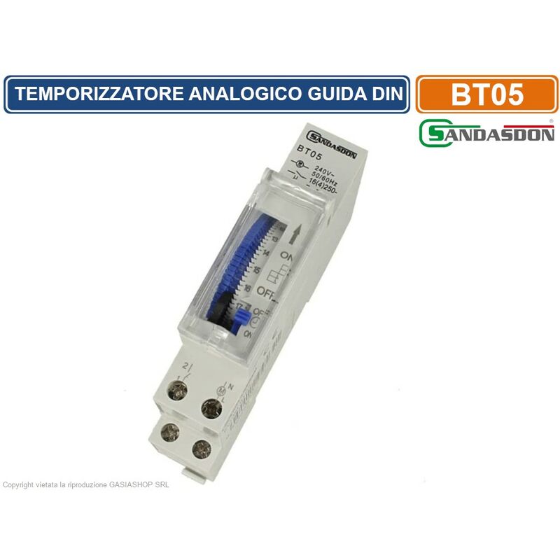 Timer Analogico Da Incasso Talento 111 – 1 Canale, 96 Schede Orarie, Per Illuminazione, Cancelli E Ventilazione, Montaggio Su Guida DIN - 5