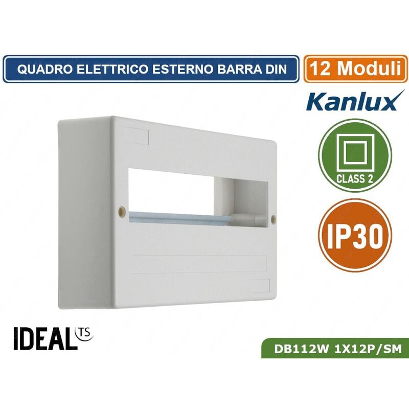 CENTRALINO QUADRO ELETTRICO SU GUIDA DIN 12 MODULI MONTAGGIO A MURO