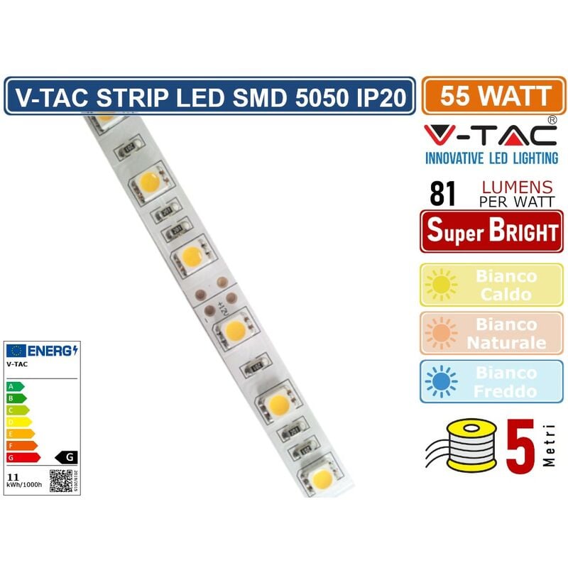 Gasiashop - 2835-24V-240 - STRIP STRISCIA LED MONOCOLORE 5 METRI