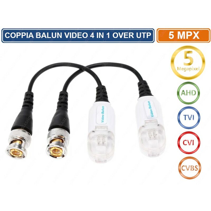 Balun Video 8MP 4K BNC Maschio CVI TVI AHD CVBS CAT5/5E/6 Per Telecame - Foto 9