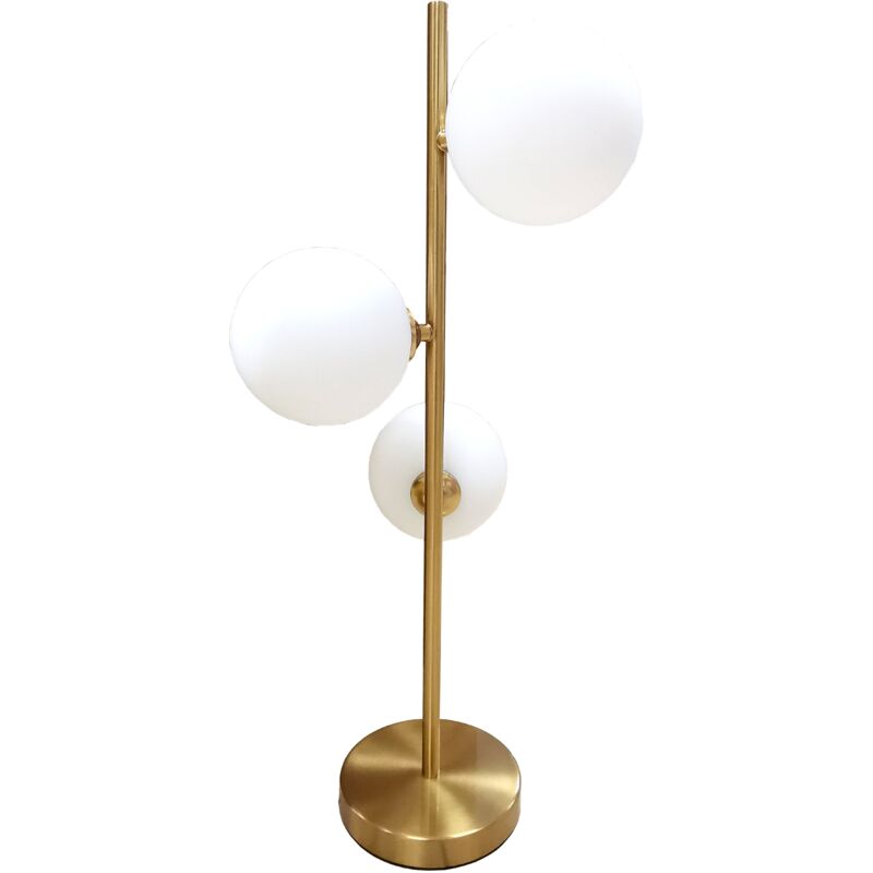 Lampada Da Terra Con 3 Sfere In Vetro - Stelo Bronzo, Attacco G9, Altezza 61cm - Foto 4