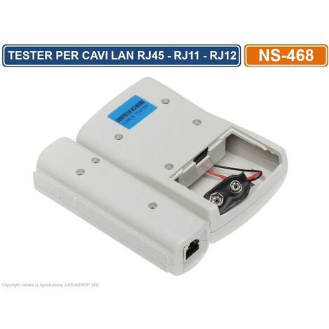 Tester Ethernet Tester Cavi Di Rete RJ45 E RJ11, 2-in-1, Per Verificare Cavi LAN E Telefonici, Con Display LED, Velocità Regolabile E Design Separabile Tester Cavi Rete RJ45 RJ11