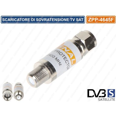 SCARICATORE SOVRATENSIONE SURGE PROTECTOR CAVO TV SAT SATELLITARE 5-2400 MHz (1/2)